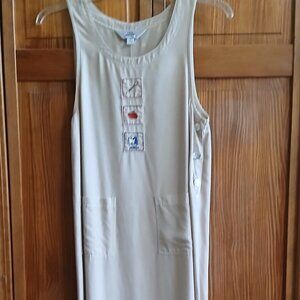 AKS Amy K Su beige jumper dress sz S woman's